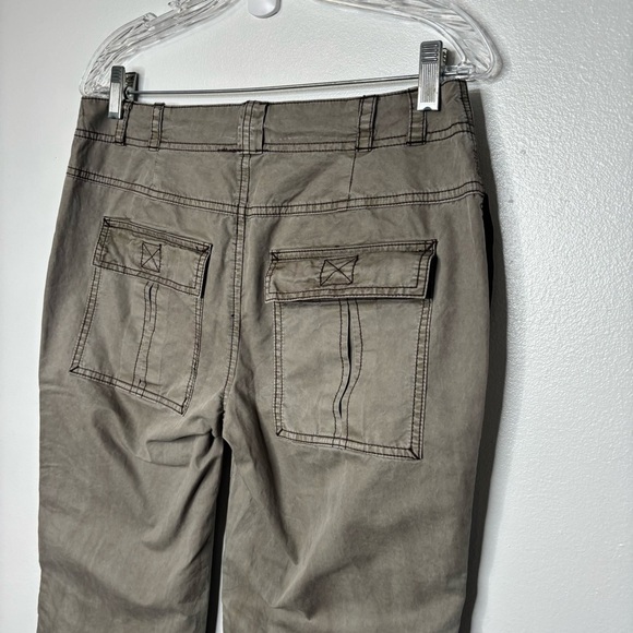 Free People The Thing Is Low-Rise Utility Pants Green Cargo Pockets Boho Sz 4. - Picture 7 of 13